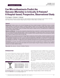 Can Microalbuminuria Predict the Outcome (Mortality) in Critically ill