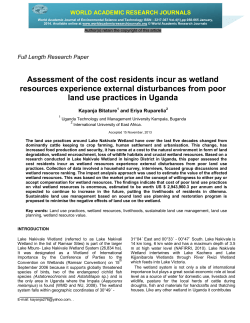 Assessment of the cost residents incur as wetland resources