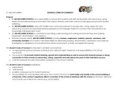 Code of Conduct - C. Ian McLaren School
