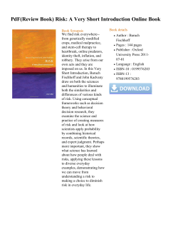 PdF(Review Book) Risk: A Very Short Introduction