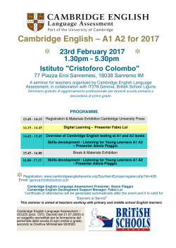Cambridge English – A1 A2 for 2017 - Giancardi-Galilei