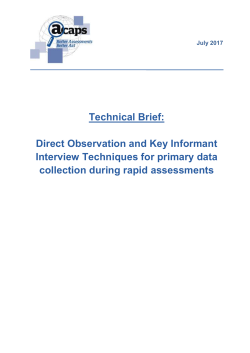 Direct Observation and Key Informant Interview Techniques for