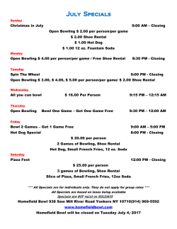 July Specials - Homefield Bowl