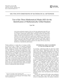 Test of the Three-Mathematical Minds (M3) for the Identification of