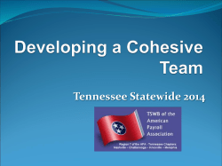 Developing a Cohesive Team