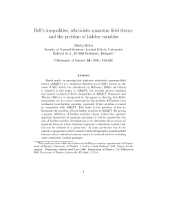 Bell`s inequalities, relativistic quantum field theory and the problem
