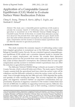 Application of a Computable General Equilibrium (CGE) Model to