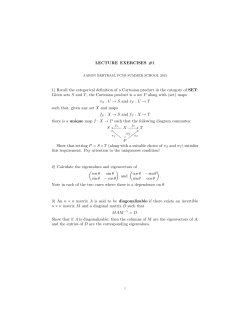 Bertram Lecture Exercises #1