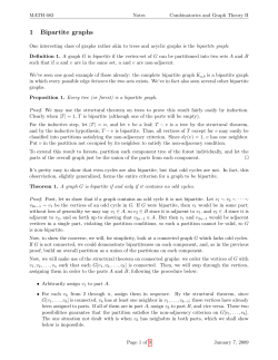 1 Bipartite graphs