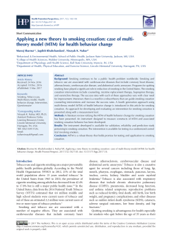 Applying a new theory to smoking cessation