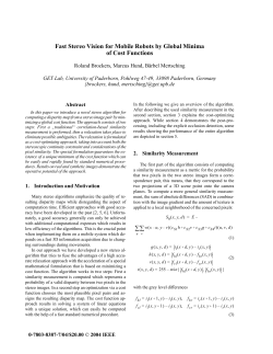 Fast Stereo Vision for Mobile Robots by Global Minima of Cost