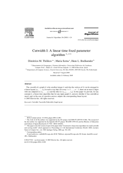 Cutwidth I: A linear time fixed parameter algorithm  ,