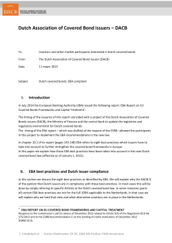 EBA best practices - DACB - Dutch Association of Covered Bond