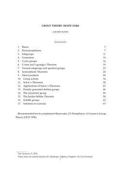 Group Theory Course Notes