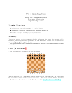 C++: Simulating Chess