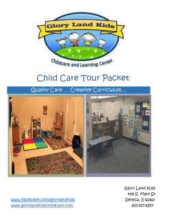 Tour Packet - Glory Land Kids Childcare Center