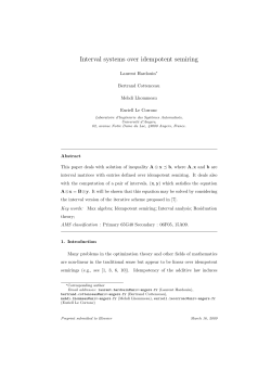 Interval systems over idempotent semiring - l`Istia