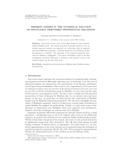 SHISHKIN MESHES IN THE NUMERICAL SOLUTION OF