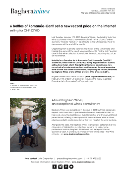 6 bottles of Roman&eacute;e-Conti set a new record price