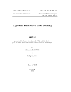 Algorithm Selection via Meta-Learning TH ESE - (CUI)