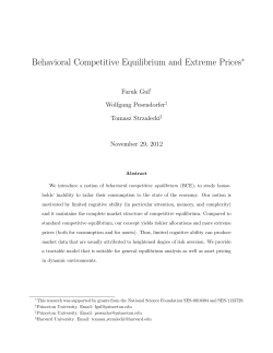 Behavioral Competitive Equilibrium and Extreme Prices