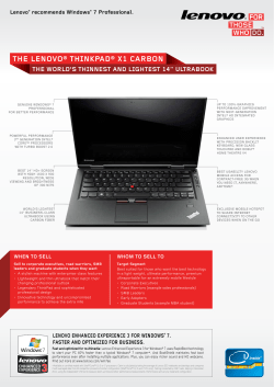 Lenovo Thinkpad X1 Carbon Data Sheet