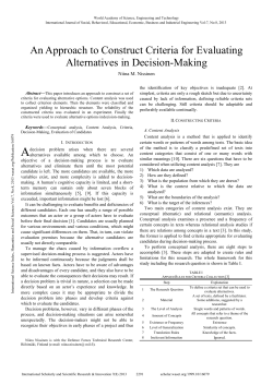 An Approach to Construct Criteria for Evaluating Alternatives in