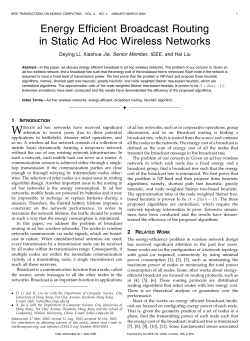 Energy Efficient Broadcast Routing in Static Ad Hoc Wireless Networks