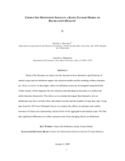 1 CHOICE SET DEFINITION ISSUES IN A KUHN