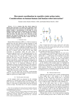 Movement coordination in repetitive joint action tasks
