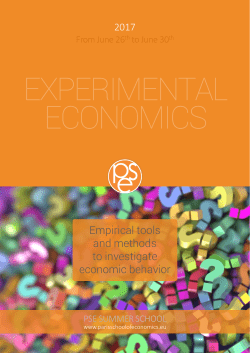 Empirical tools and methods to investigate economic behavior
