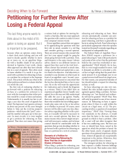 Deciding When to Go Forward: Petitioning for