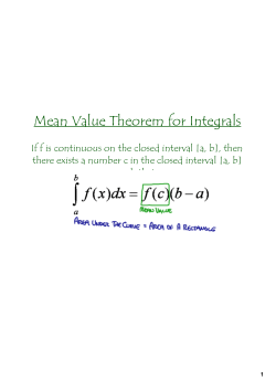Mean Value Theorem for Integrals - mathew1