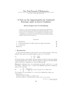 A Note on the Approximation by Continued Fractions under an Extra