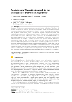 An Automata-Theoretic Approach to the Verification of Distributed