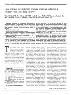 Have changes in ventilation practice improved outcome