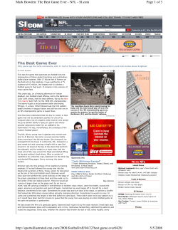 The Best Game Ever Page 1 of 3 Mark Bowden: The Best Game