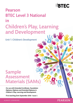 Children`s Play, Learning and Development - Edexcel