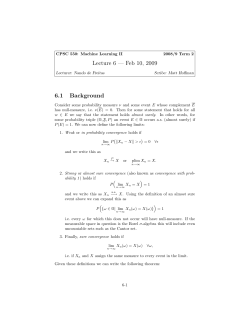 Lecture 6 &mdash; Feb 10, 2009 6.1 Background
