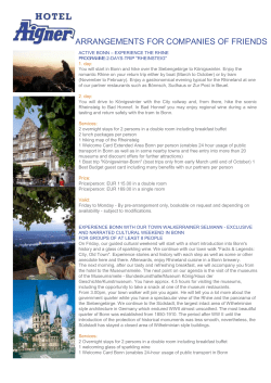 ARRANGEMENTS FOR COMPANIES OF FRIENDS ACTIVE BONN