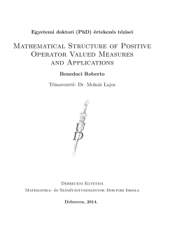 Mathematical Structure of Positive Operator Valued Measures