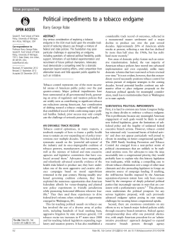 Political impediments to a tobacco endgame | Tobacco Control