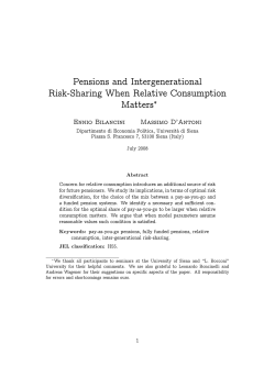 Pensions and Intergenerational Risk