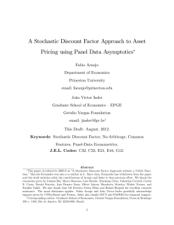 A Stochastic Discount Factor Approach to Asset Pricing