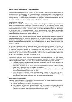 Mainstreaming Report