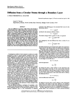 Diffusion from a Circular Stoma through a