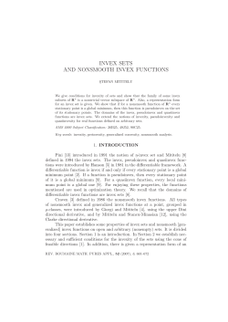INVEX SETS AND NONSMOOTH INVEX FUNCTIONS