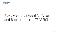 Review on the Model for Alice and Bob (symmetric TRAFFIC)