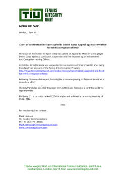 draft &ndash; letter to tennis players december, 2008