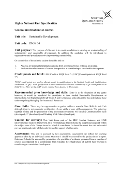 national unit specification: general information